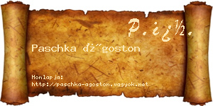 Paschka Ágoston névjegykártya